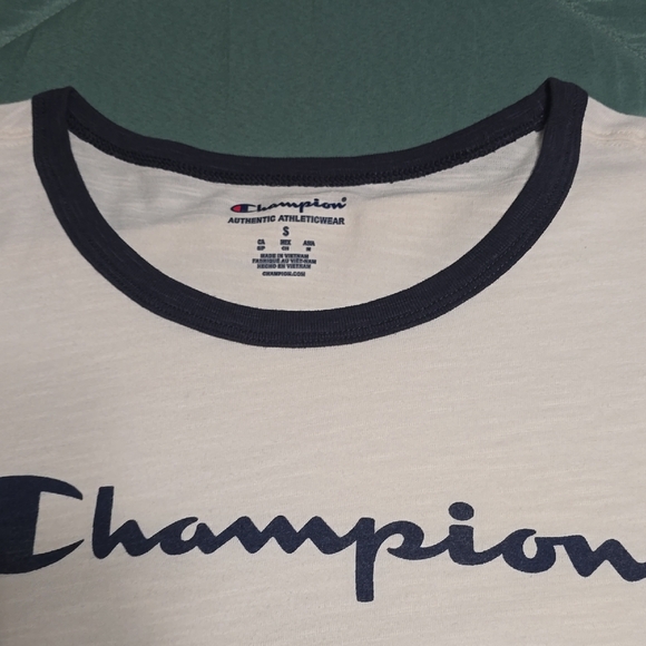 Champion Cream and Black Raglan Short Sleeve Tee - Picture 3 of 7